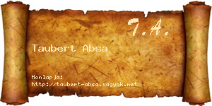 Taubert Absa névjegykártya